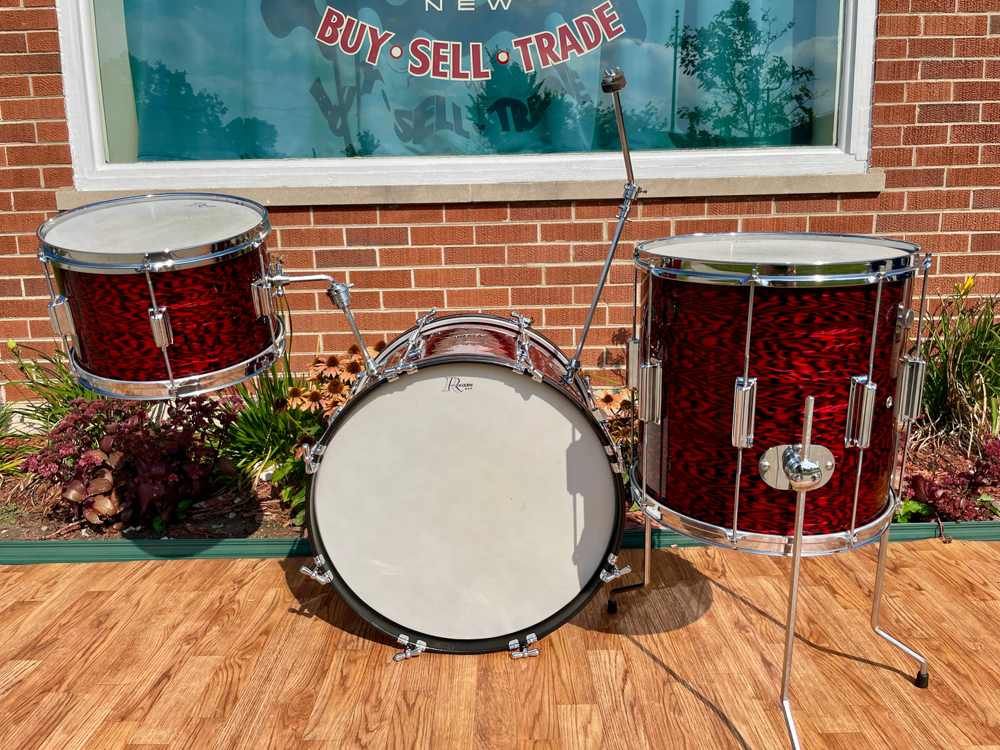 1960s Rogers Cleveland Tower Delta Drum Set Red Onyx 20/12/14