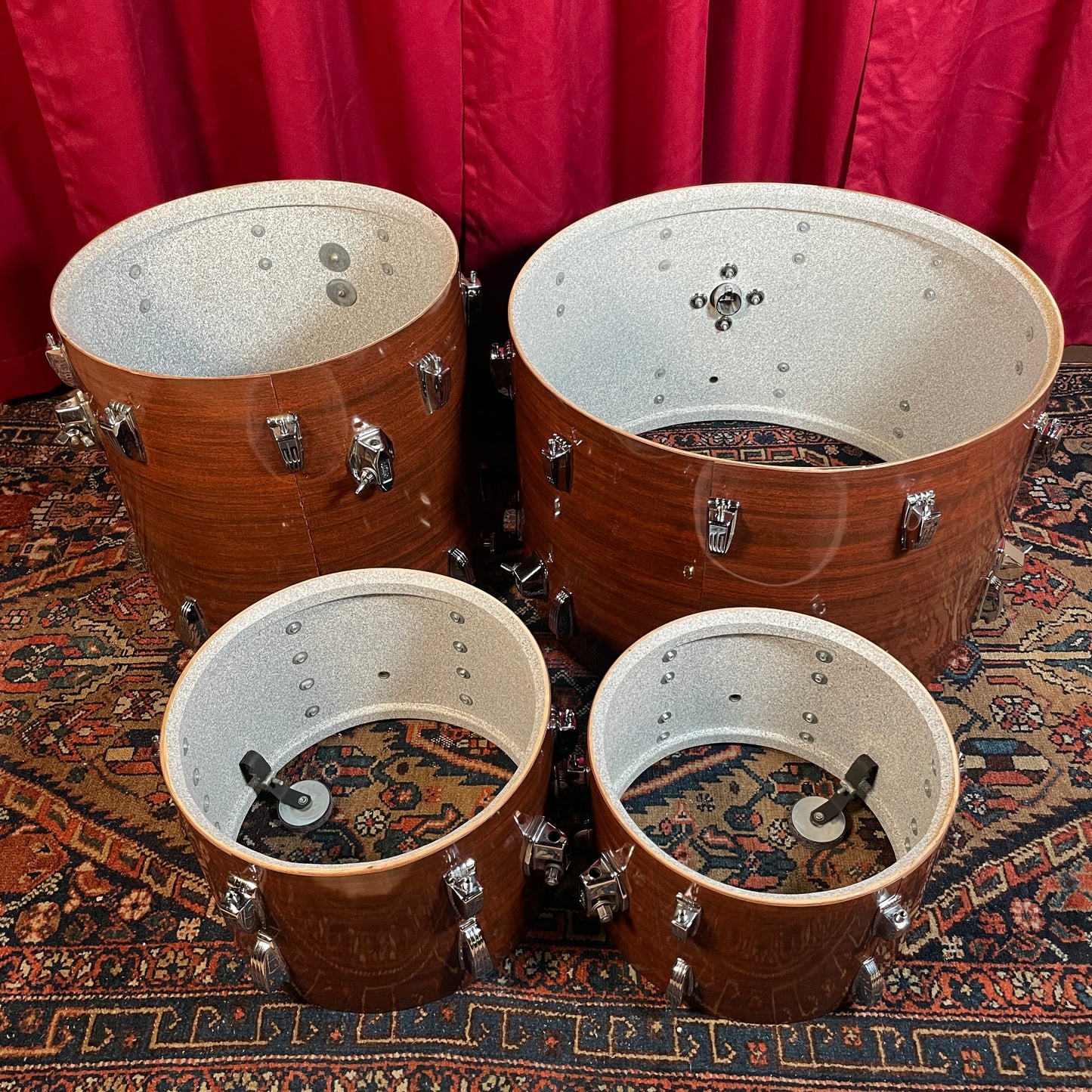 1970s Ludwig Big Beat 3-Ply Drum Set Mahogany Cortex 22/12/13/16