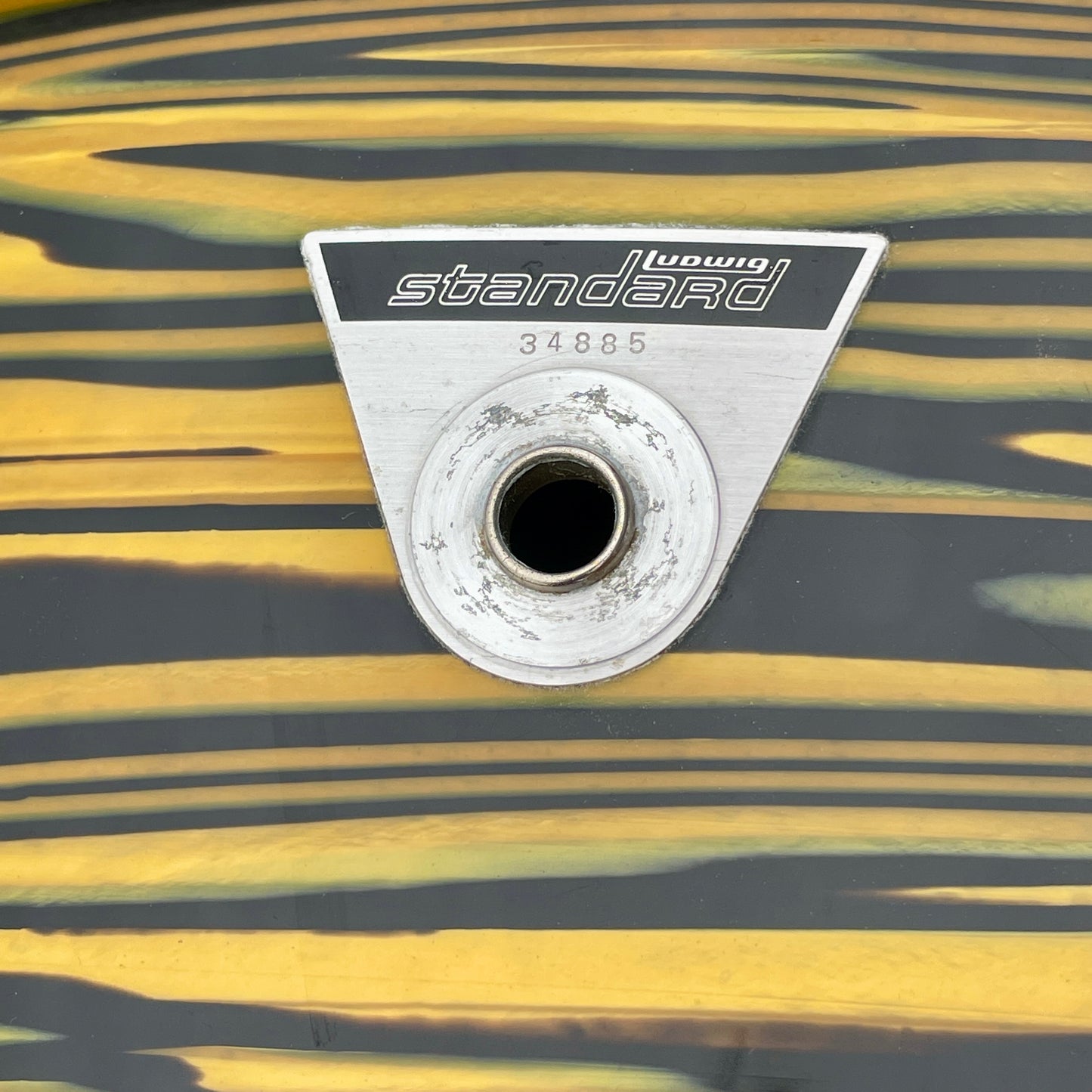 1970s Ludwig Standard 14x22 Bass Drum Lemon Strata * Rare Virgin! *