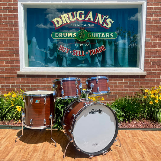 1970s Ludwig Big Beat 3-Ply Drum Set Mahogany Cortex 22/12/13/16