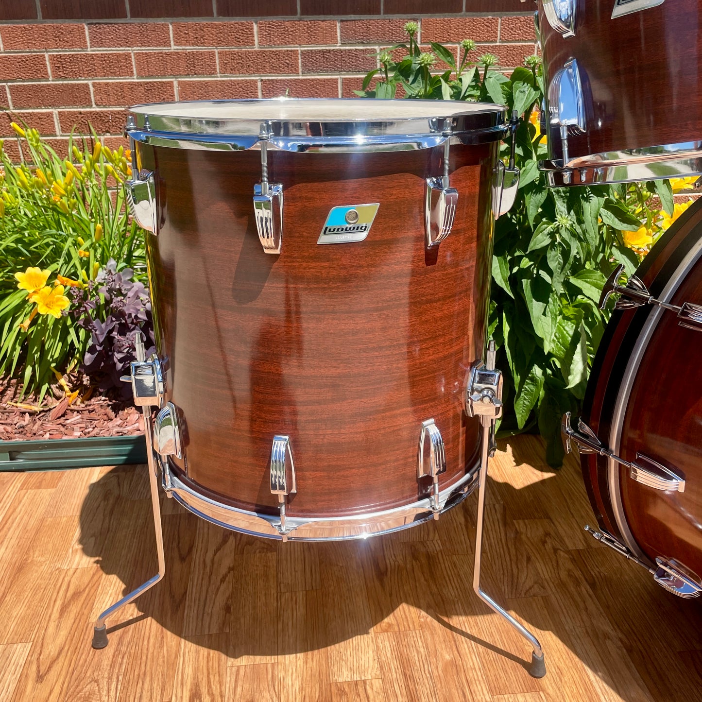 1970s Ludwig Big Beat 3-Ply Drum Set Mahogany Cortex 22/12/13/16