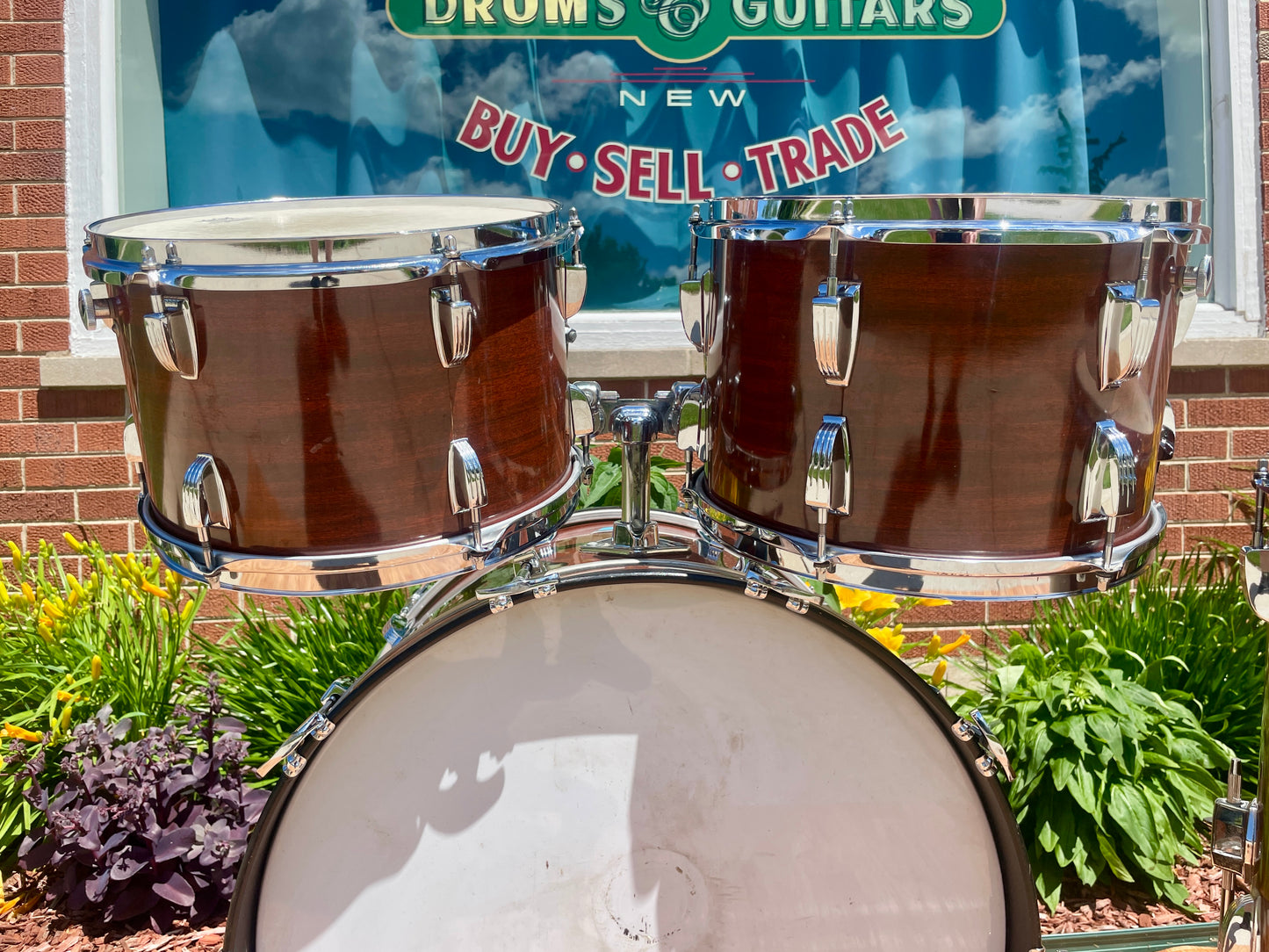 1970s Ludwig Big Beat 3-Ply Drum Set Mahogany Cortex 22/12/13/16