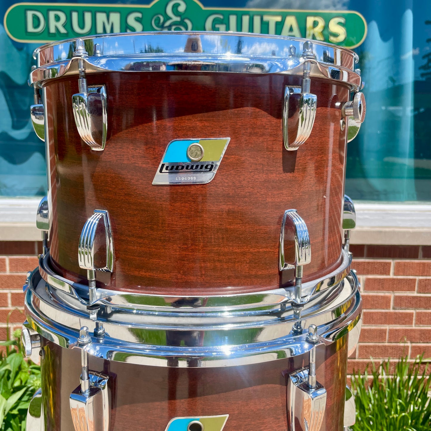 1970s Ludwig Big Beat 3-Ply Drum Set Mahogany Cortex 22/12/13/16