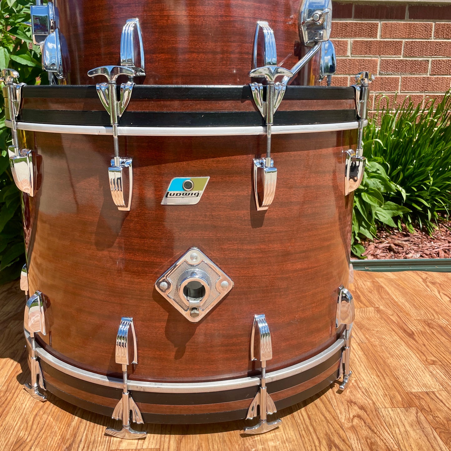 1970s Ludwig Big Beat 3-Ply Drum Set Mahogany Cortex 22/12/13/16