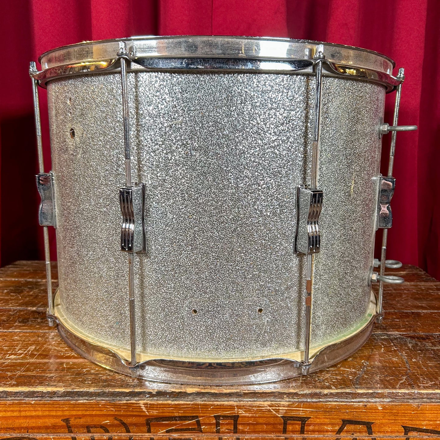 1970s Ludwig 12x17 Tenor Drum Silver Sparkle