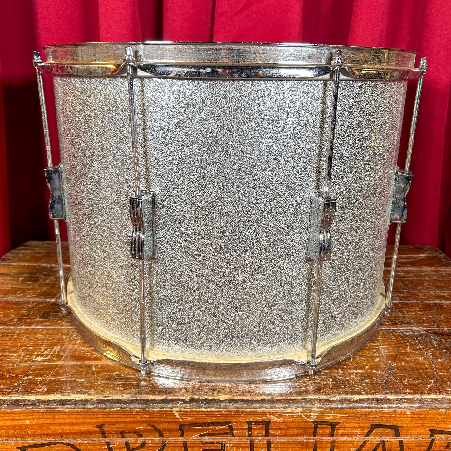 1970s Ludwig 12x17 Tenor Drum Silver Sparkle