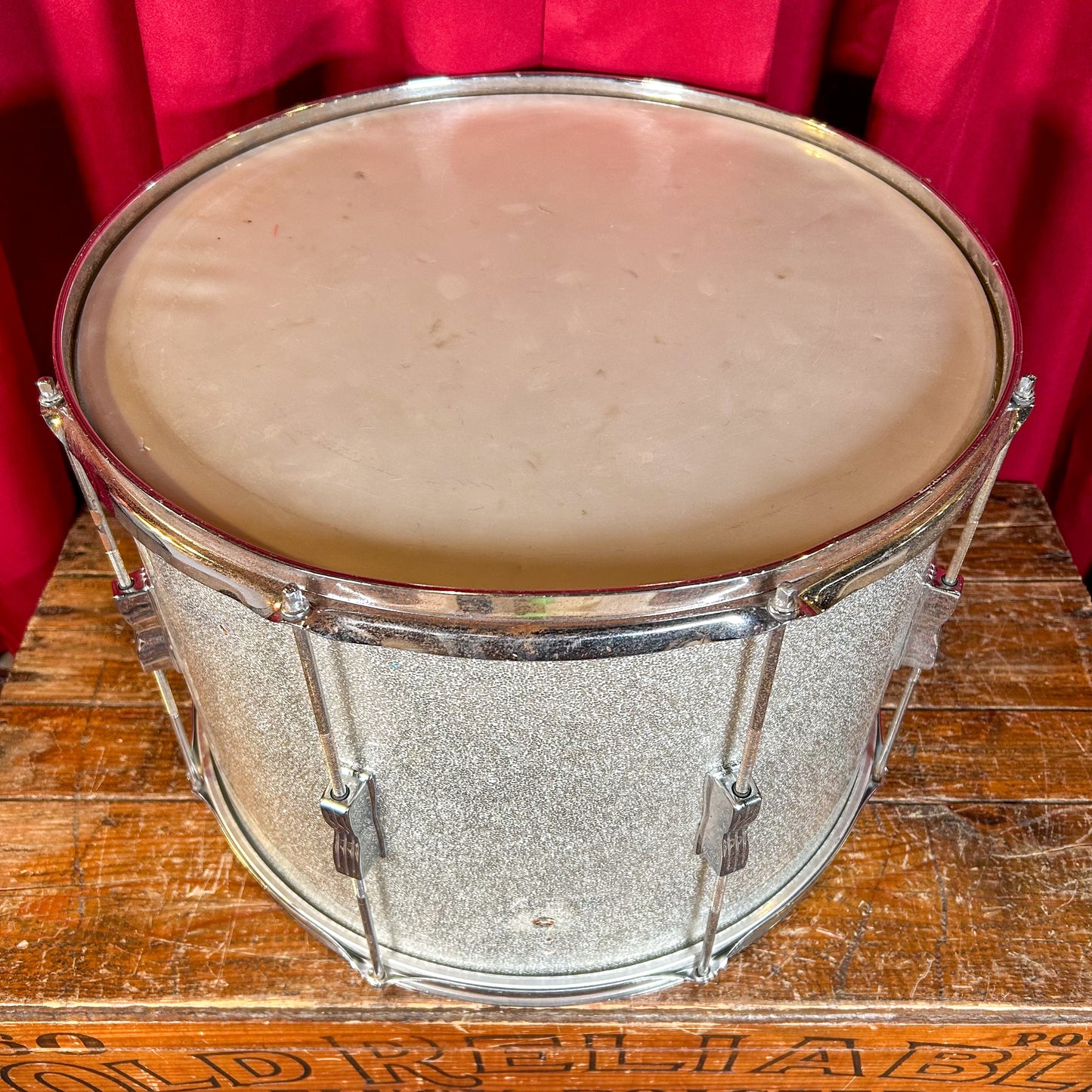 1970s Ludwig 12x17 Tenor Drum Silver Sparkle