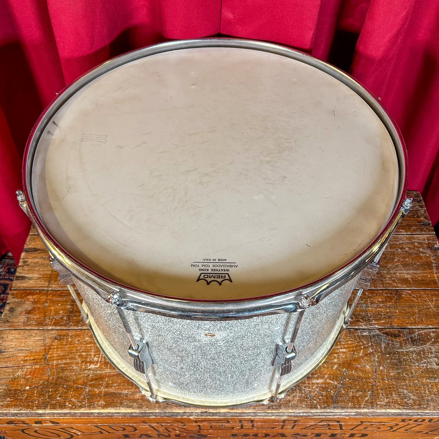 1970s Ludwig 12x17 Tenor Drum Silver Sparkle