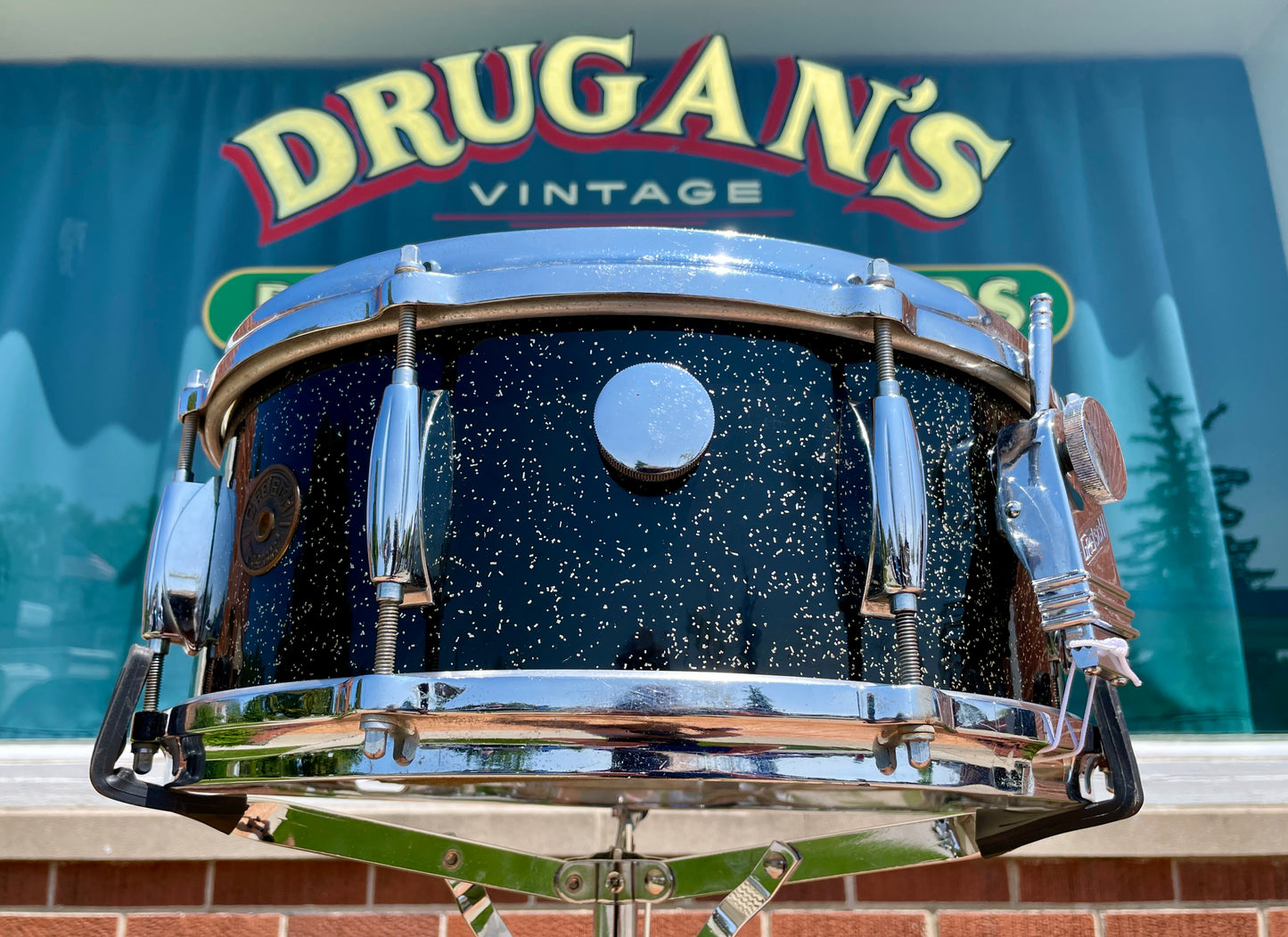 1958 Gretsch 5.5x14 Snare Drum 75th Anniversary Sparkle Round Badge