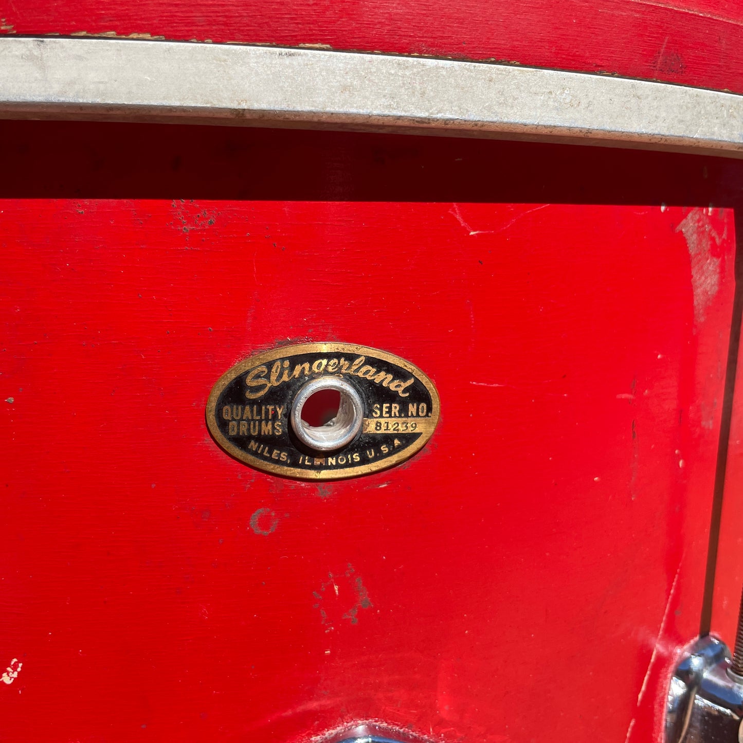1960s Slingerland 14x20 Stage Band Bass Drum Red Lacquer