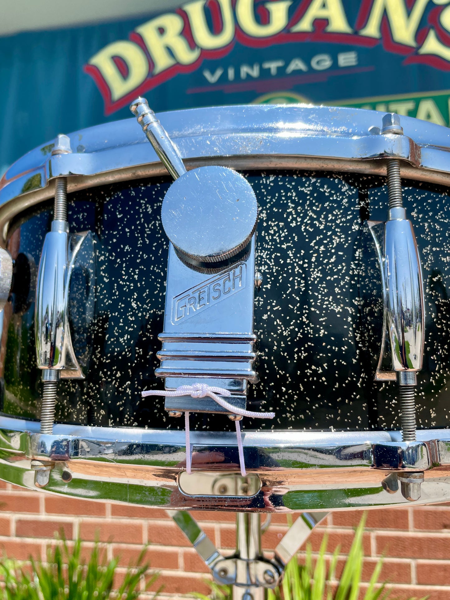 1958 Gretsch 5.5x14 Snare Drum 75th Anniversary Sparkle Round Badge