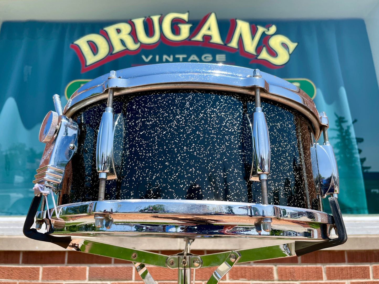 1958 Gretsch 5.5x14 Snare Drum 75th Anniversary Sparkle Round Badge