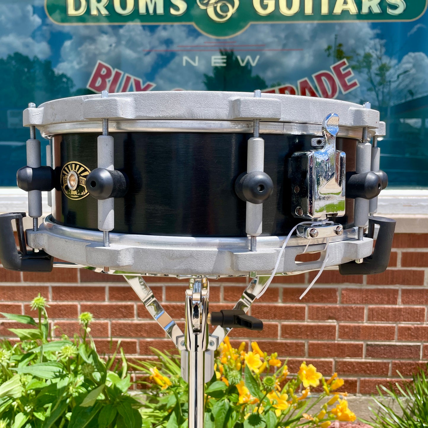 Bison Drum Company 5x14 Snare Drum Black w/ NGU Magnesium Alloy Hoops