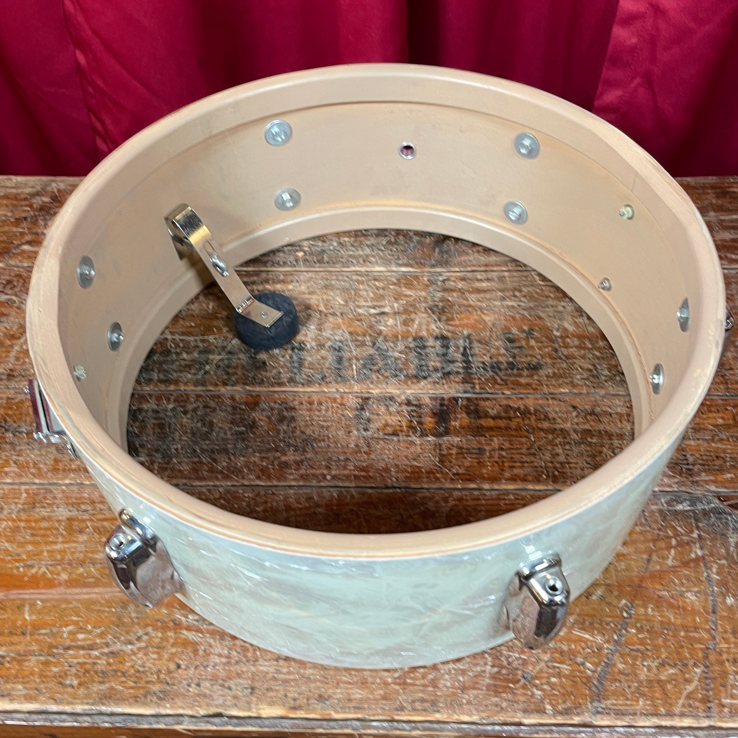 1960s Slingerland 5.5x14 Deluxe Student Model No. 161 Snare Drum White Marine Pearl