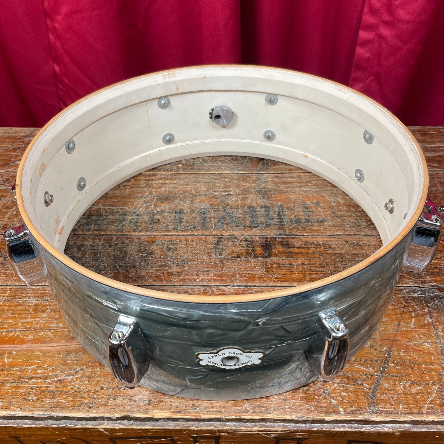 1960s Camco Oaklawn 5x14 Tuxedo Snare Drum Sky Blue Pearl 4 Ply