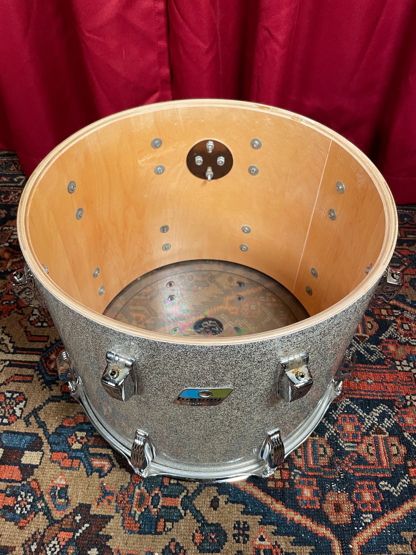 1979-81 Ludwig 12x15 Tom Drum Silver Sparkle