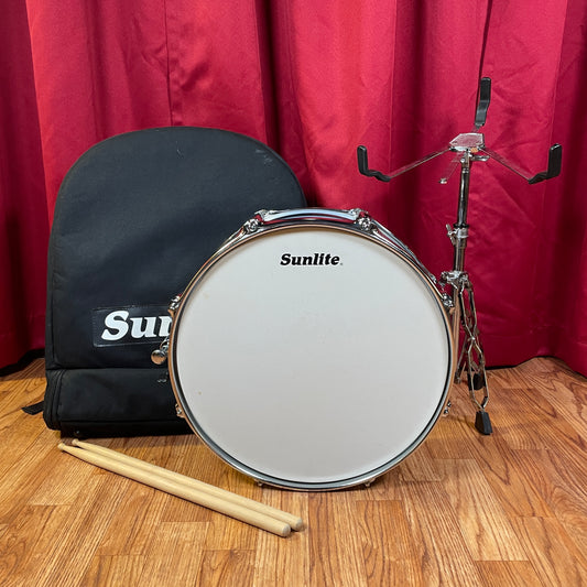 Sunlite 5.5x14 Steel Snare Drum Student Set w/ Stand, Backpack Case, and Sticks