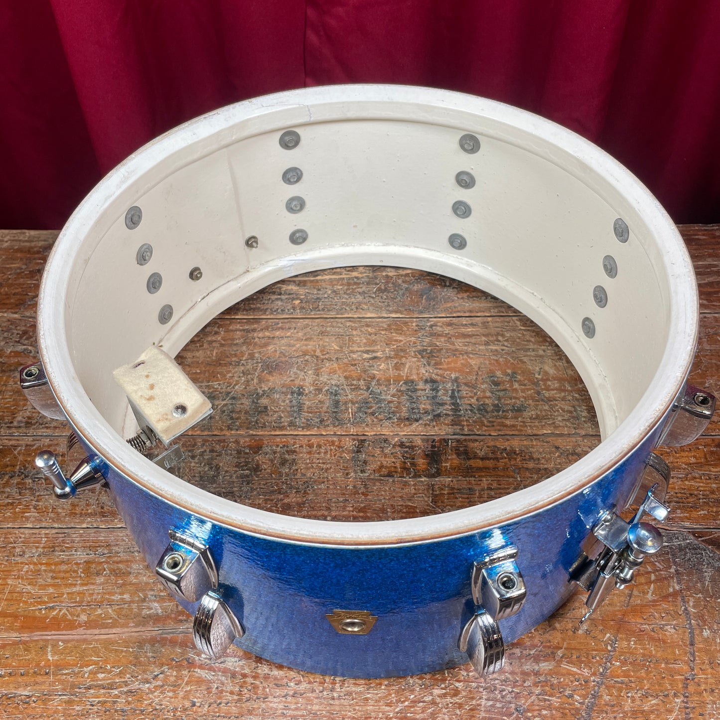 1960s Ludwig School Festival 6.5x14 Snare Drum Blue Sparkle COB
