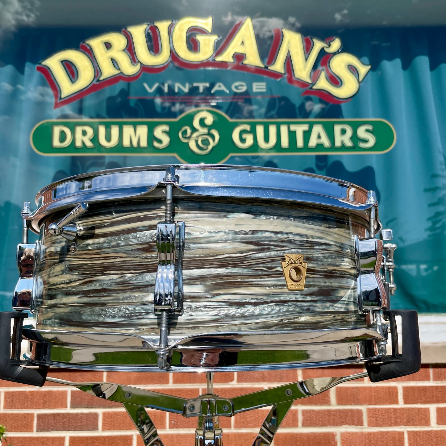 1960s Ludwig 5x14 Pioneer Snare Drum Oyster Blue Pearl