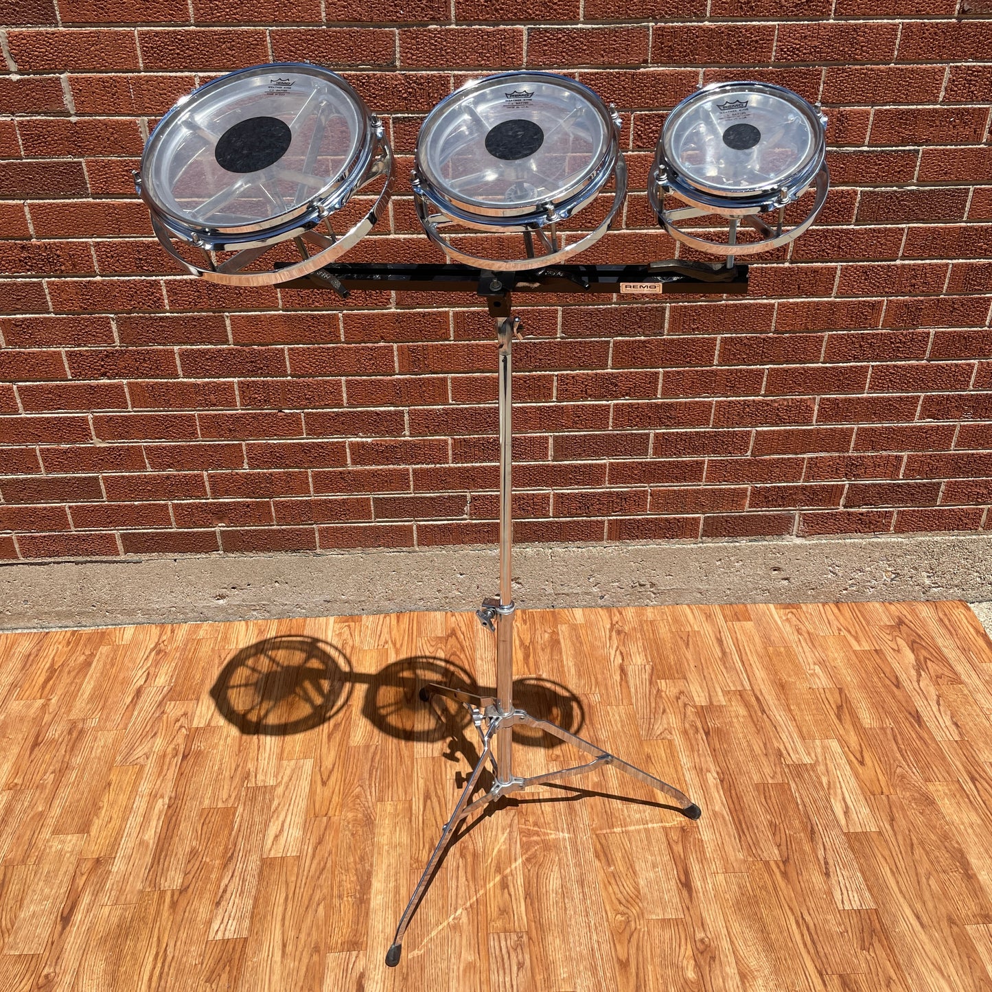 Remo / CB RotoTom 3pc Set 6/8/10 Chrome w/ Stand Roto Tom Drum