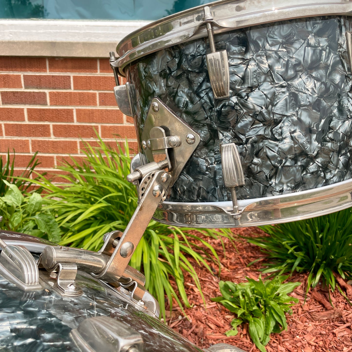 1959 Ludwig New Yorker Drum Set Black Diamond Pearl Trans Badge 22/12