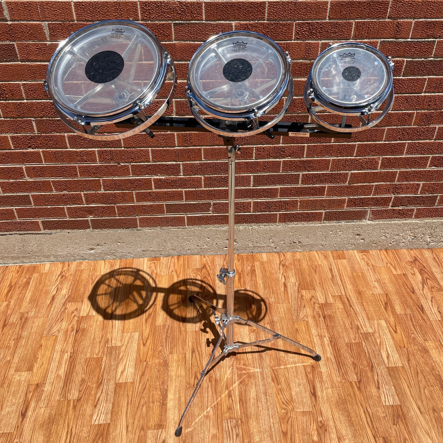 Remo / CB RotoTom 3pc Set 6/8/10 Chrome w/ Stand Roto Tom Drum