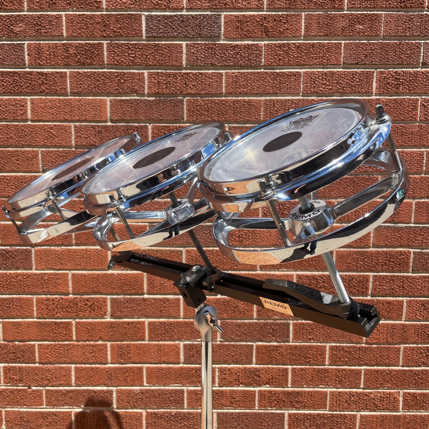 Remo / CB RotoTom 3pc Set 6/8/10 Chrome w/ Stand Roto Tom Drum