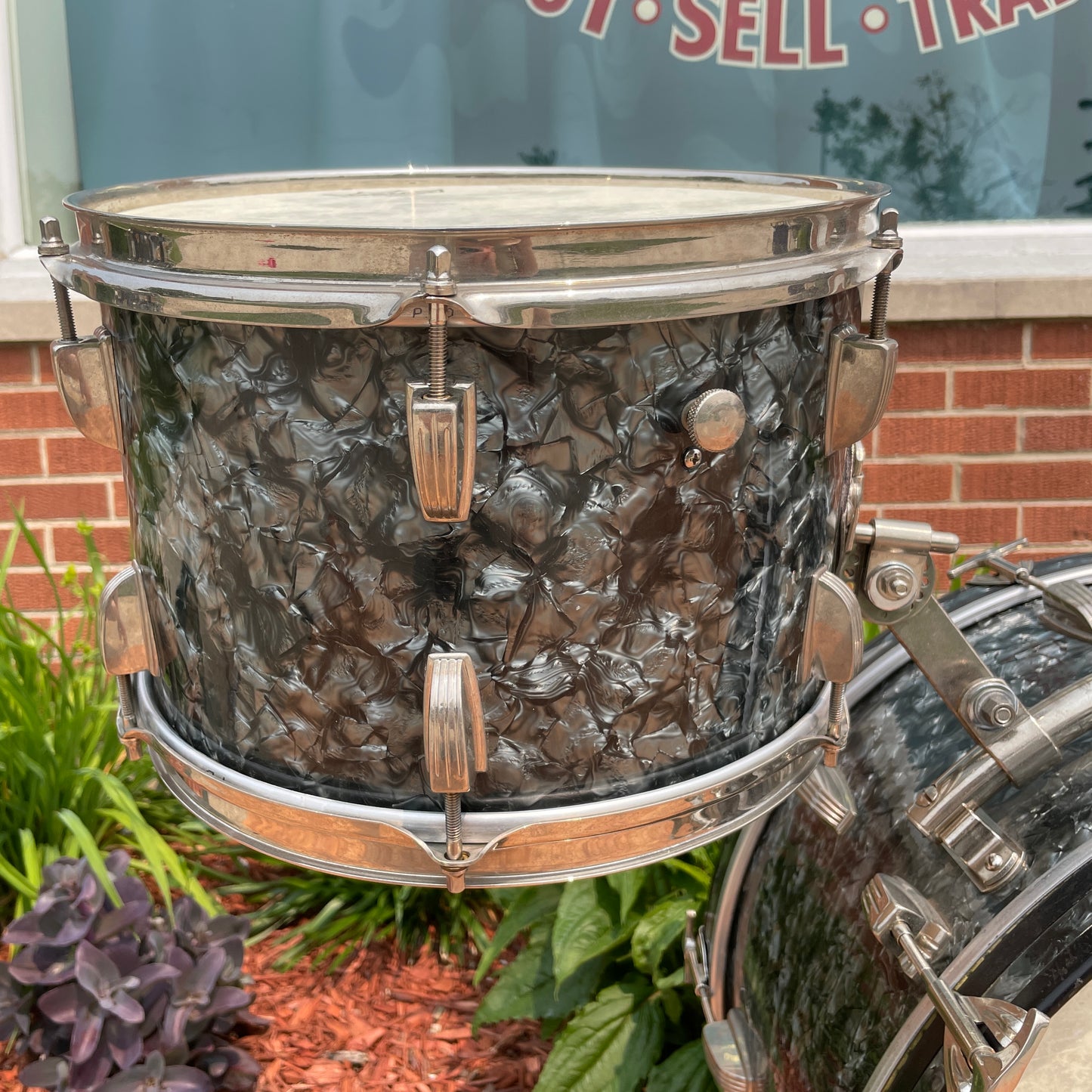 1959 Ludwig New Yorker Drum Set Black Diamond Pearl Trans Badge 22/12