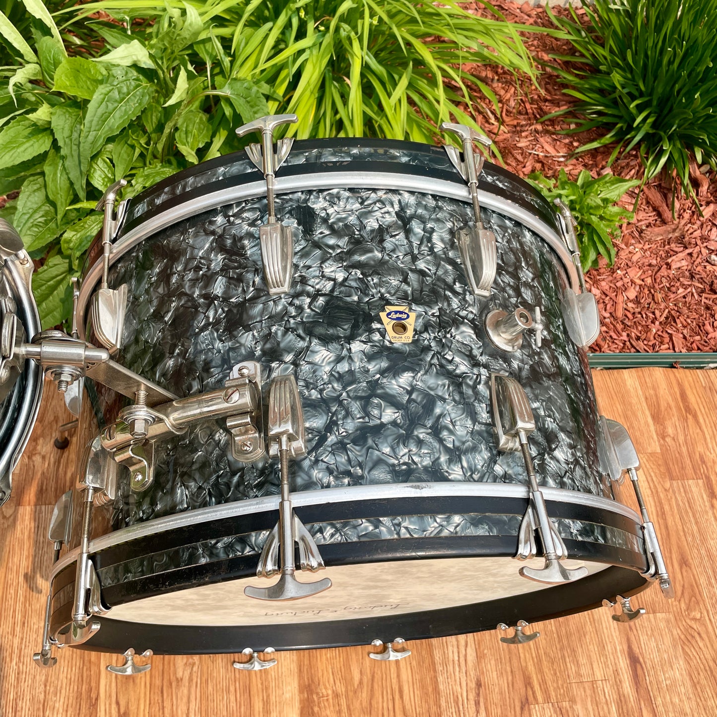 1959 Ludwig New Yorker Drum Set Black Diamond Pearl Trans Badge 22/12