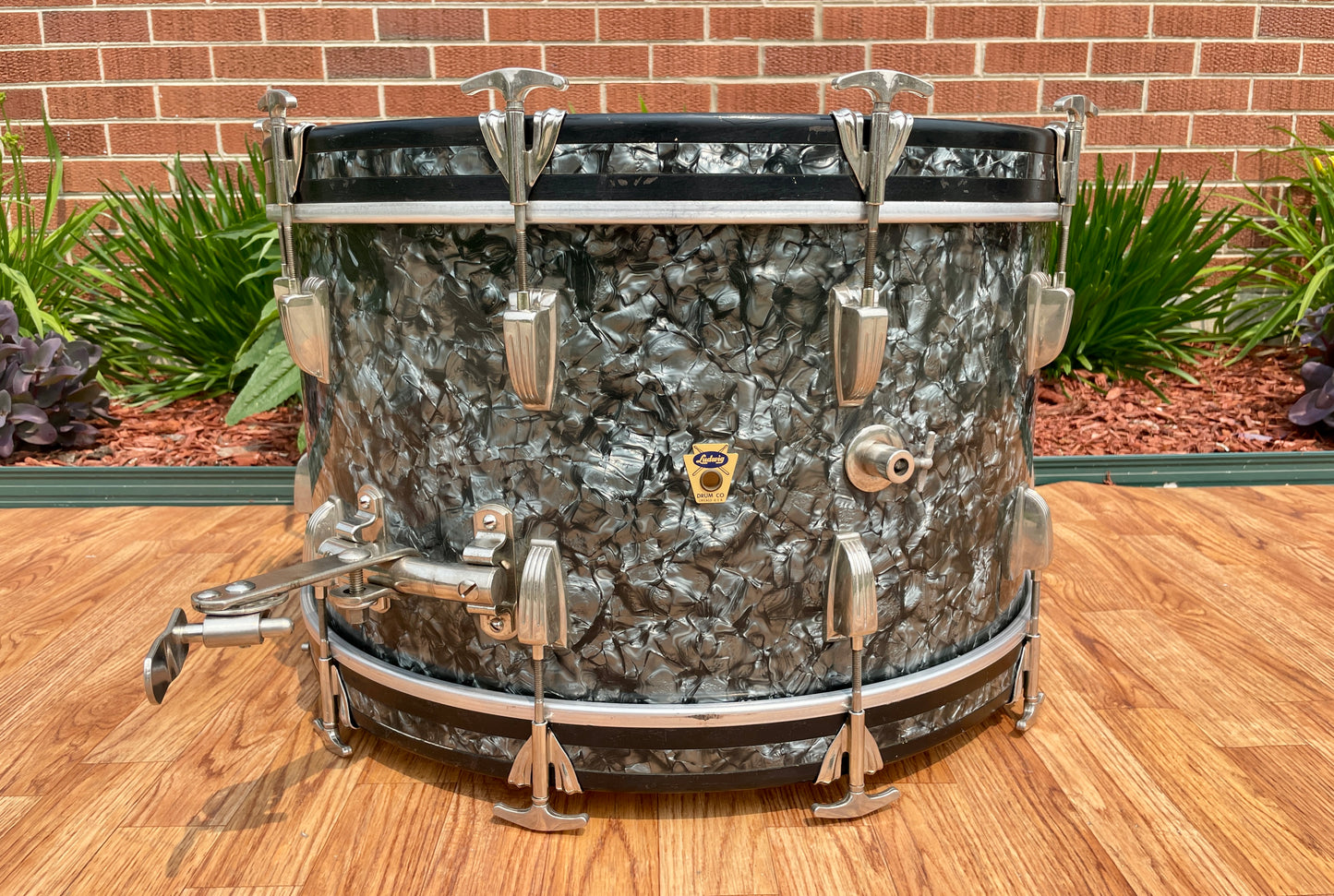 1959 Ludwig New Yorker Drum Set Black Diamond Pearl Trans Badge 22/12 w/ 5.5x14 Snare