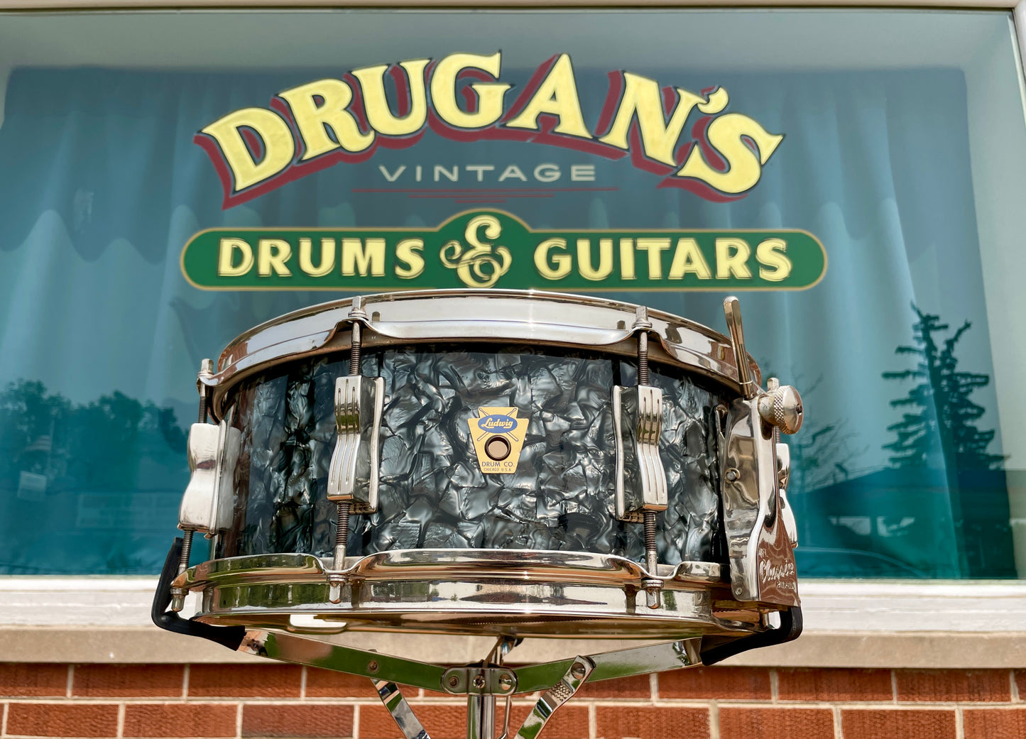 1959 Ludwig New Yorker Drum Set Black Diamond Pearl Trans Badge 22/12 w/ 5.5x14 Snare