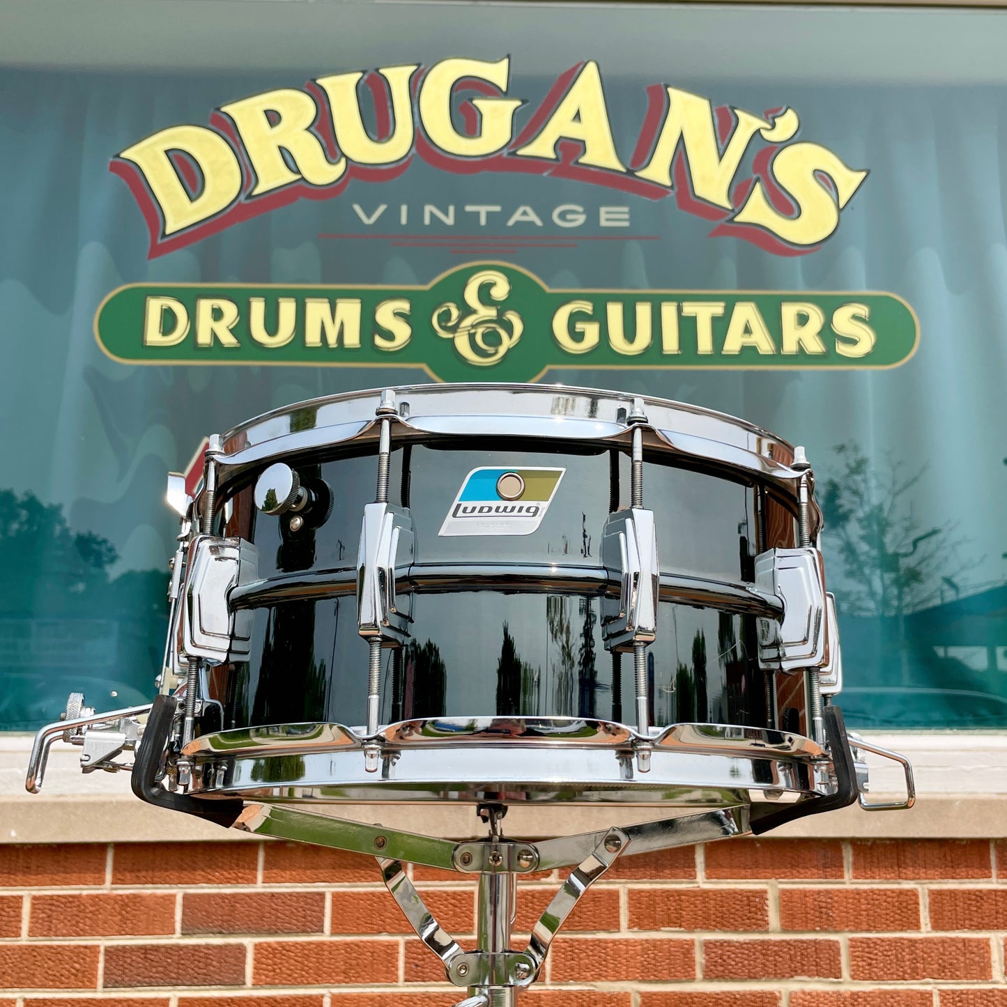 1970s Ludwig 6.5x14 Black Beauty Super Sensitive No. 419 Snare Drum