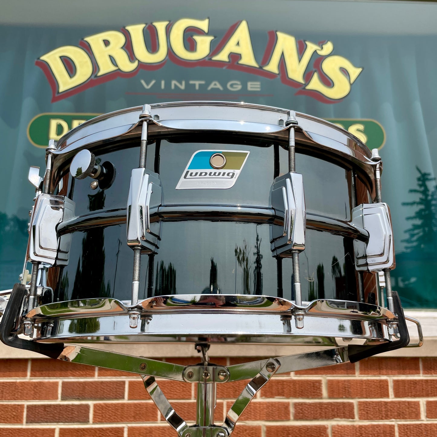 1970s Ludwig 6.5x14 Black Beauty Super Sensitive No. 419 Snare Drum