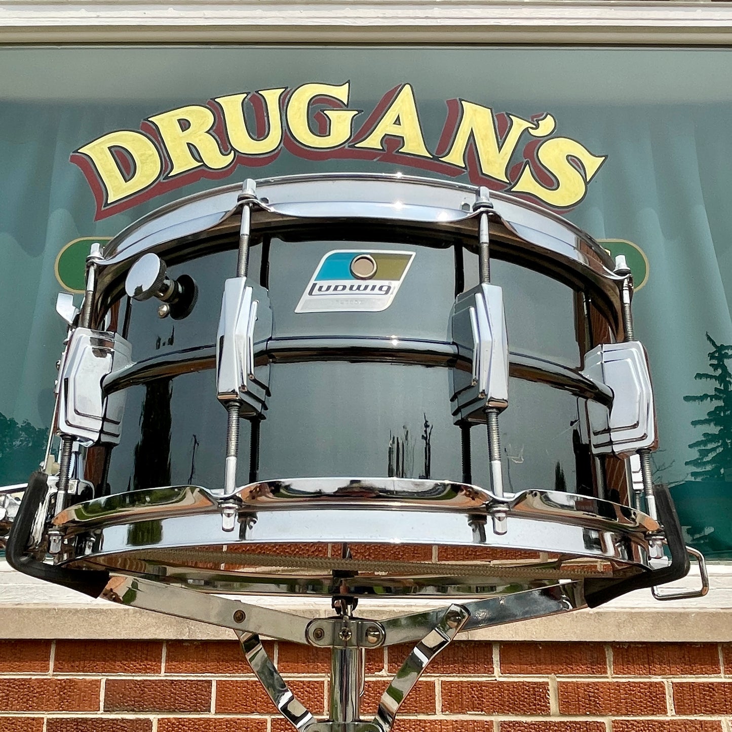 1970s Ludwig 6.5x14 Black Beauty Super Sensitive No. 419 Snare Drum