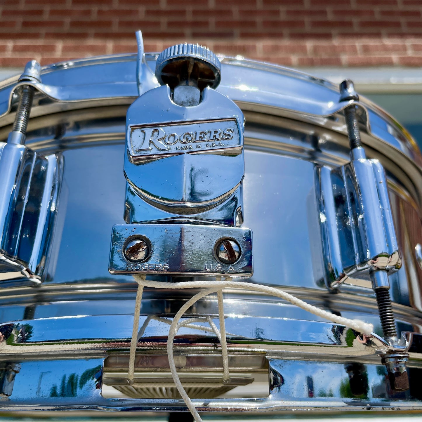 1960s Rogers 5x14 Powertone Snare Drum Chrome Over Brass Dayton COB