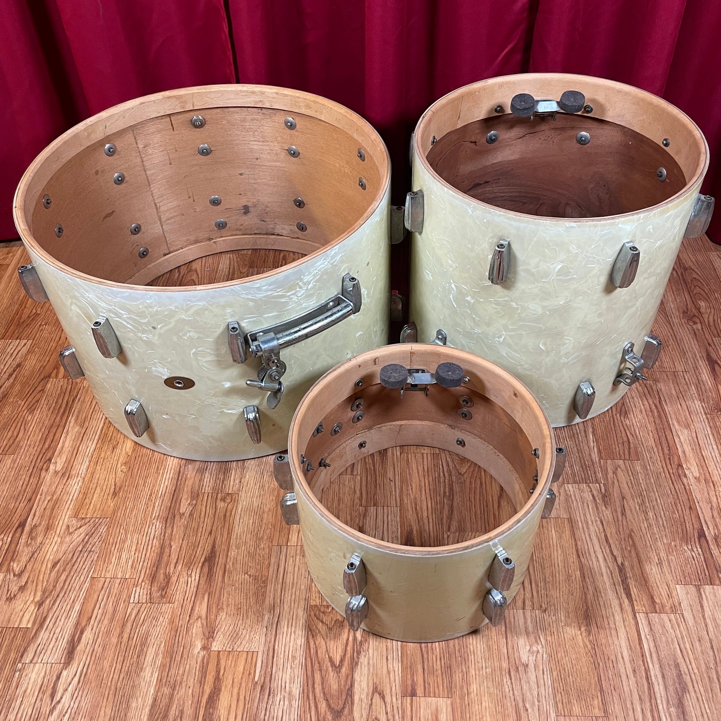 1950s Slingerland Radio King Drum Set White Marine Pearl 22/13/16 w/ 5.5x14 Snare