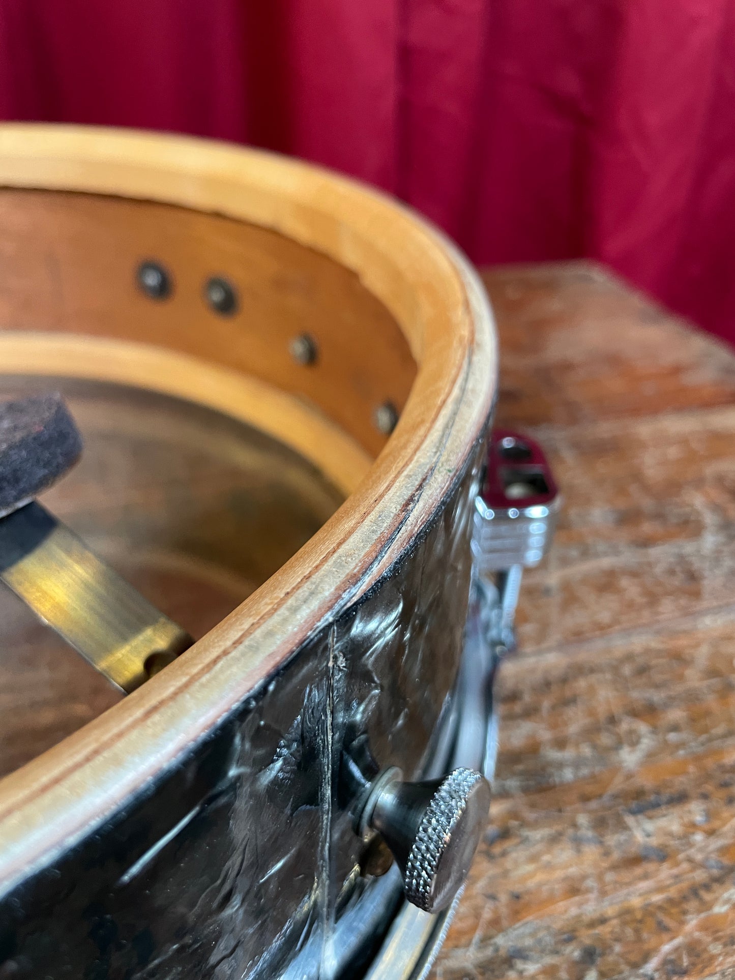 1959 Ludwig 4x13 Las Vegas Snare Drum Black Diamond Pearl Trans Badge Jazz Combo