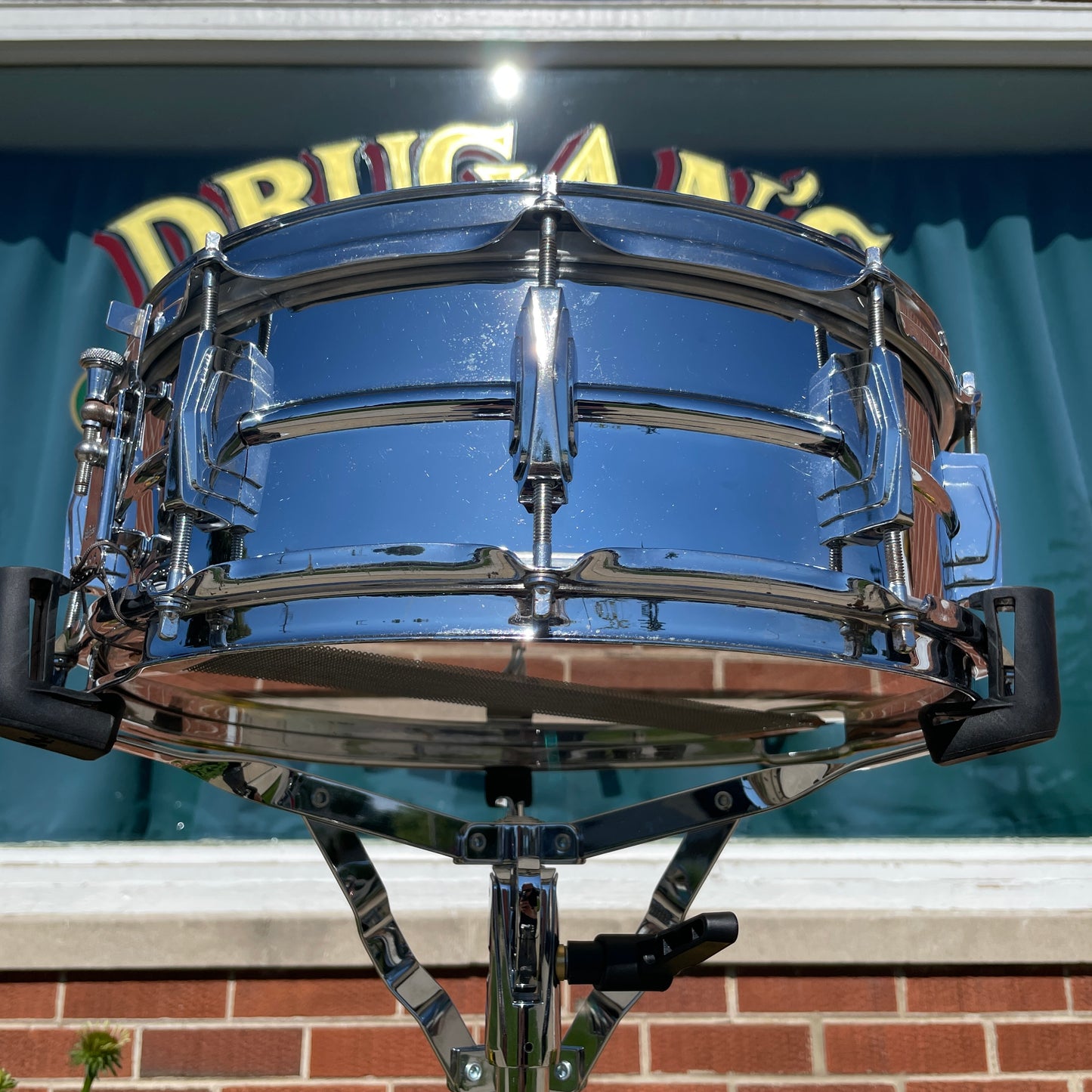 1960s Ludwig 5x14 Pre-Serial Super 400 Supraphonic Chrome Over Brass Snare Drum COB