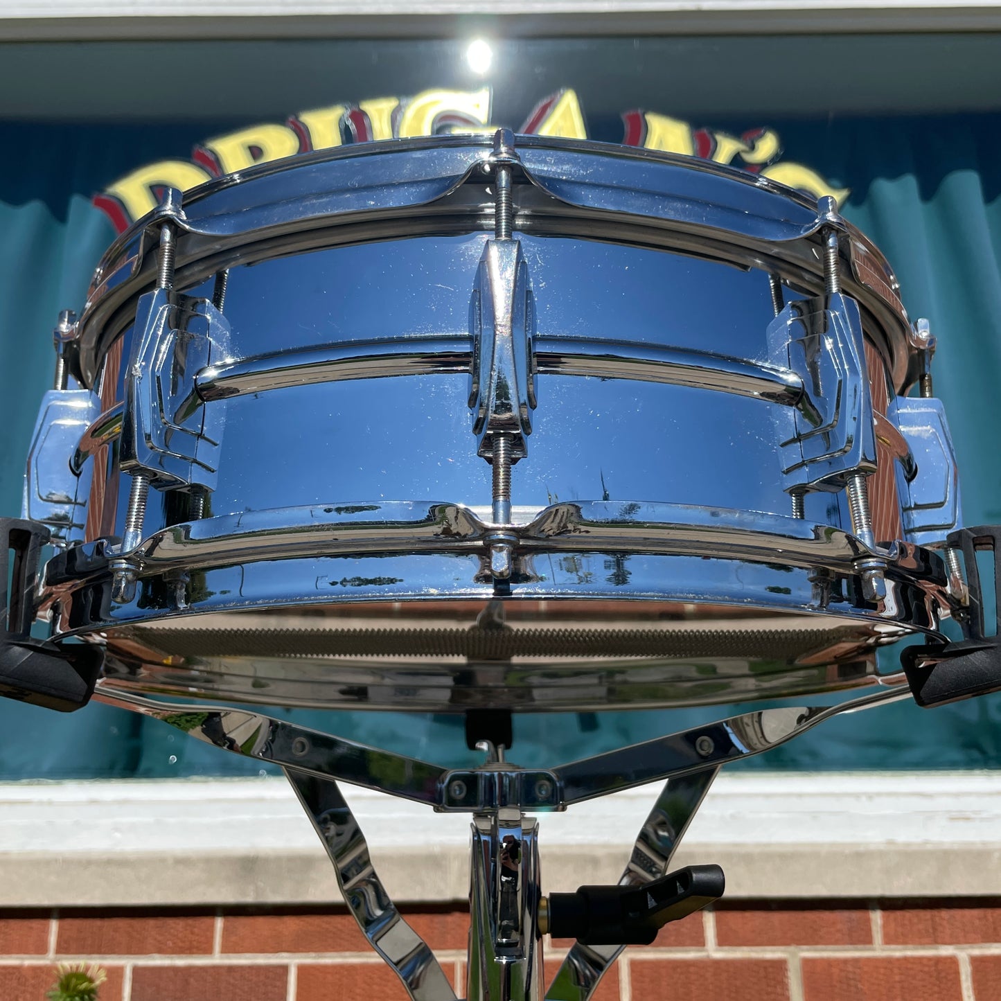 1960s Ludwig 5x14 Pre-Serial Super 400 Supraphonic Chrome Over Brass Snare Drum COB