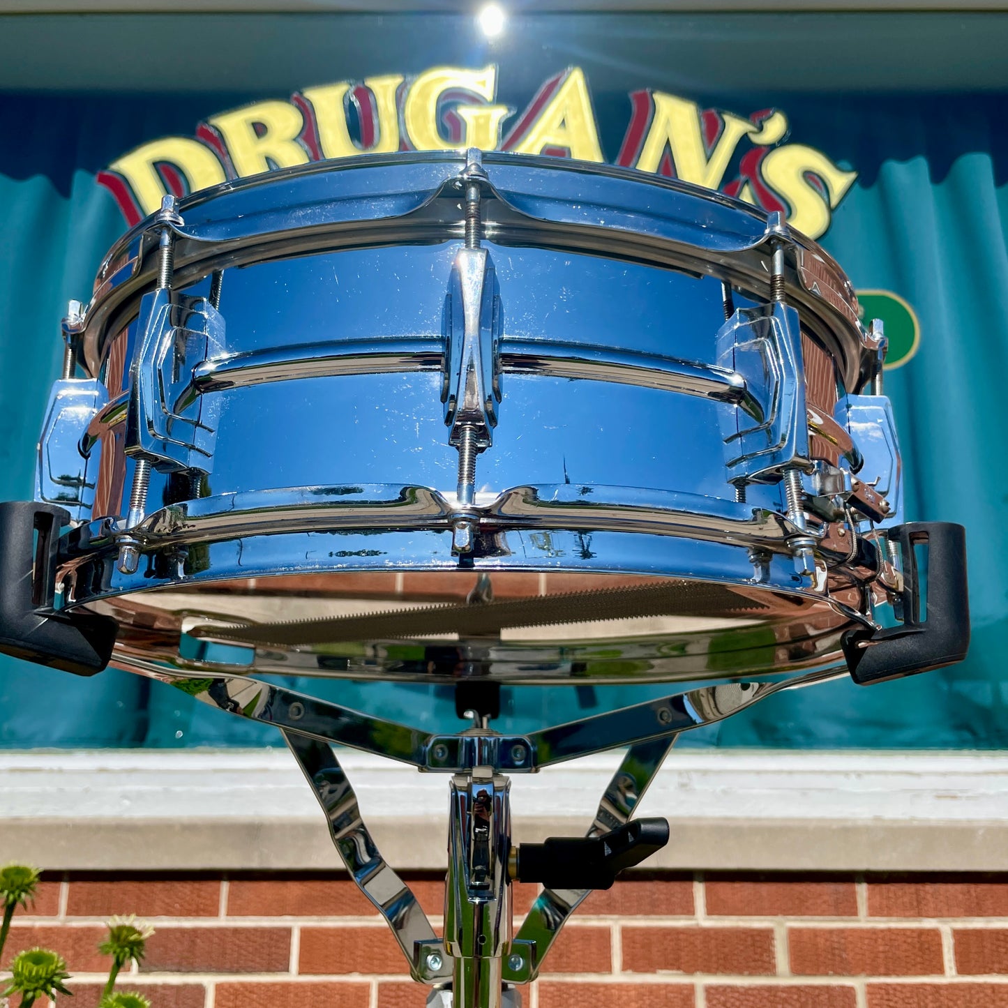 1960s Ludwig 5x14 Pre-Serial Super 400 Supraphonic Chrome Over Brass Snare Drum COB