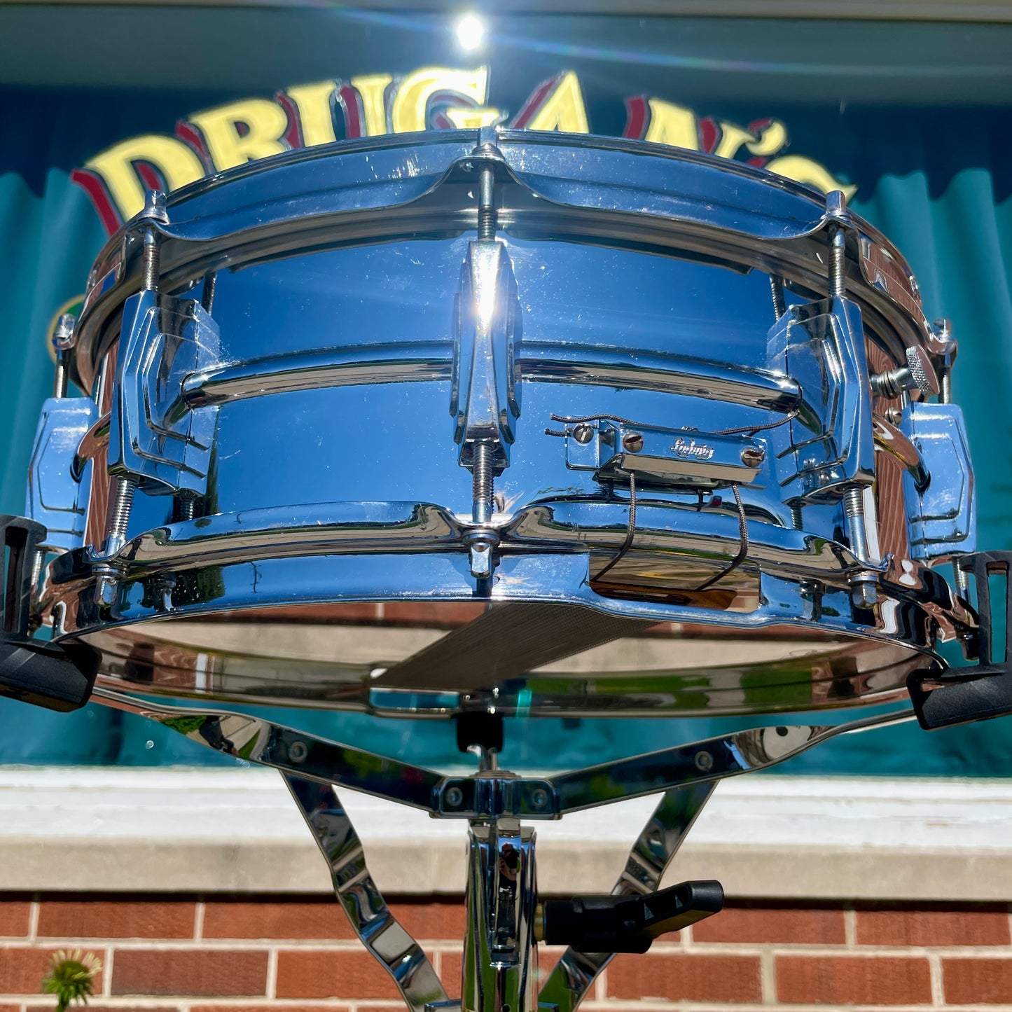 1960s Ludwig 5x14 Pre-Serial Super 400 Supraphonic Chrome Over Brass Snare Drum COB