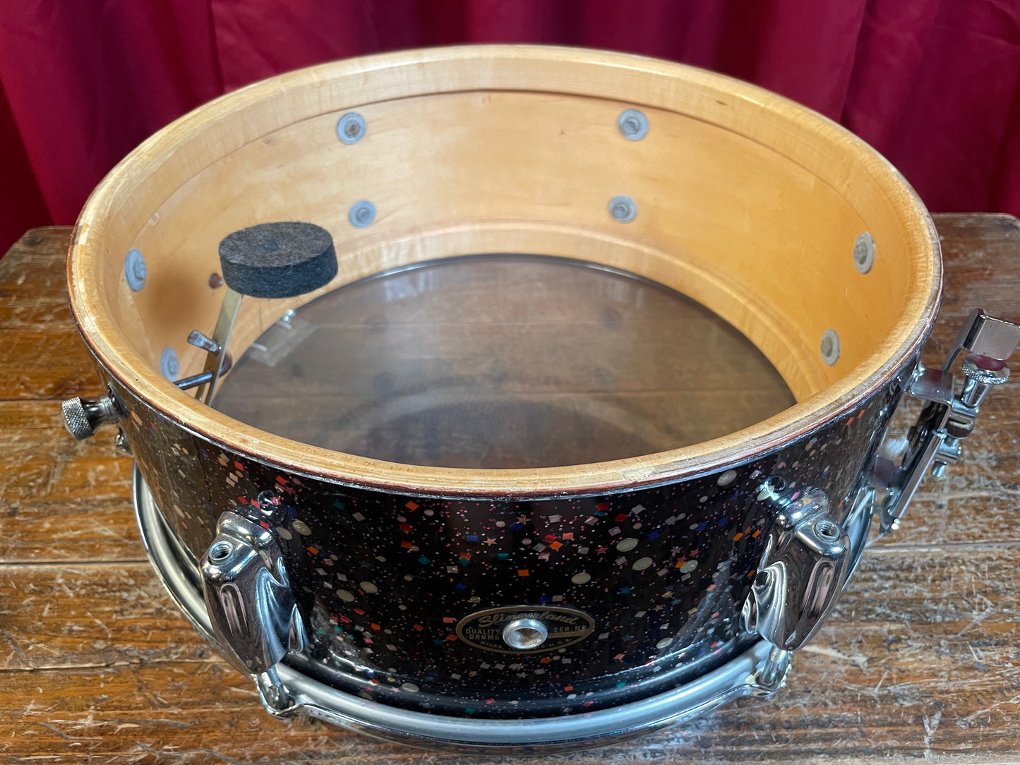1963 Slingerland No. 161 Deluxe Student Model 5.5x14 Snare Drum Mardi Gras Pearl