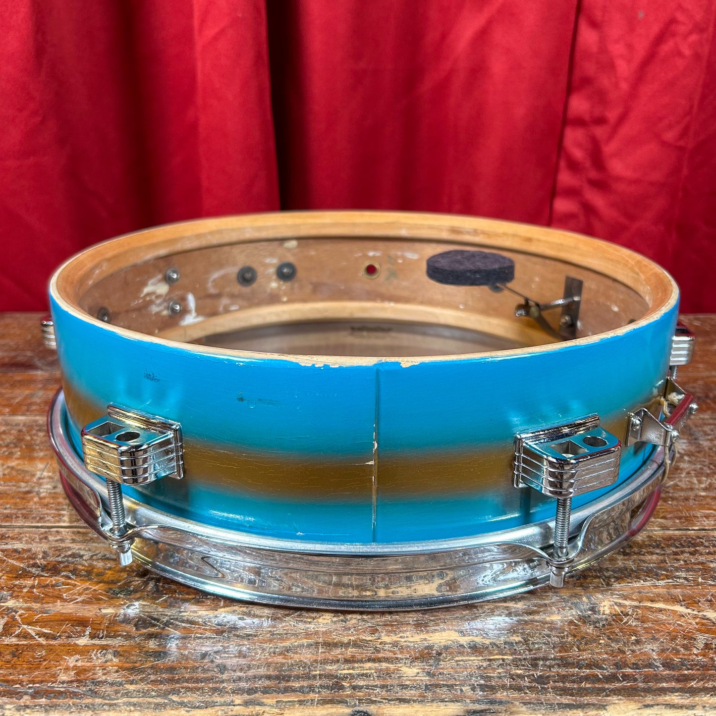 1960 Ludwig 3x13 Be-Bop Jazz Combo Trans Badge Snare Drum Baby Blue/Gold Duco
