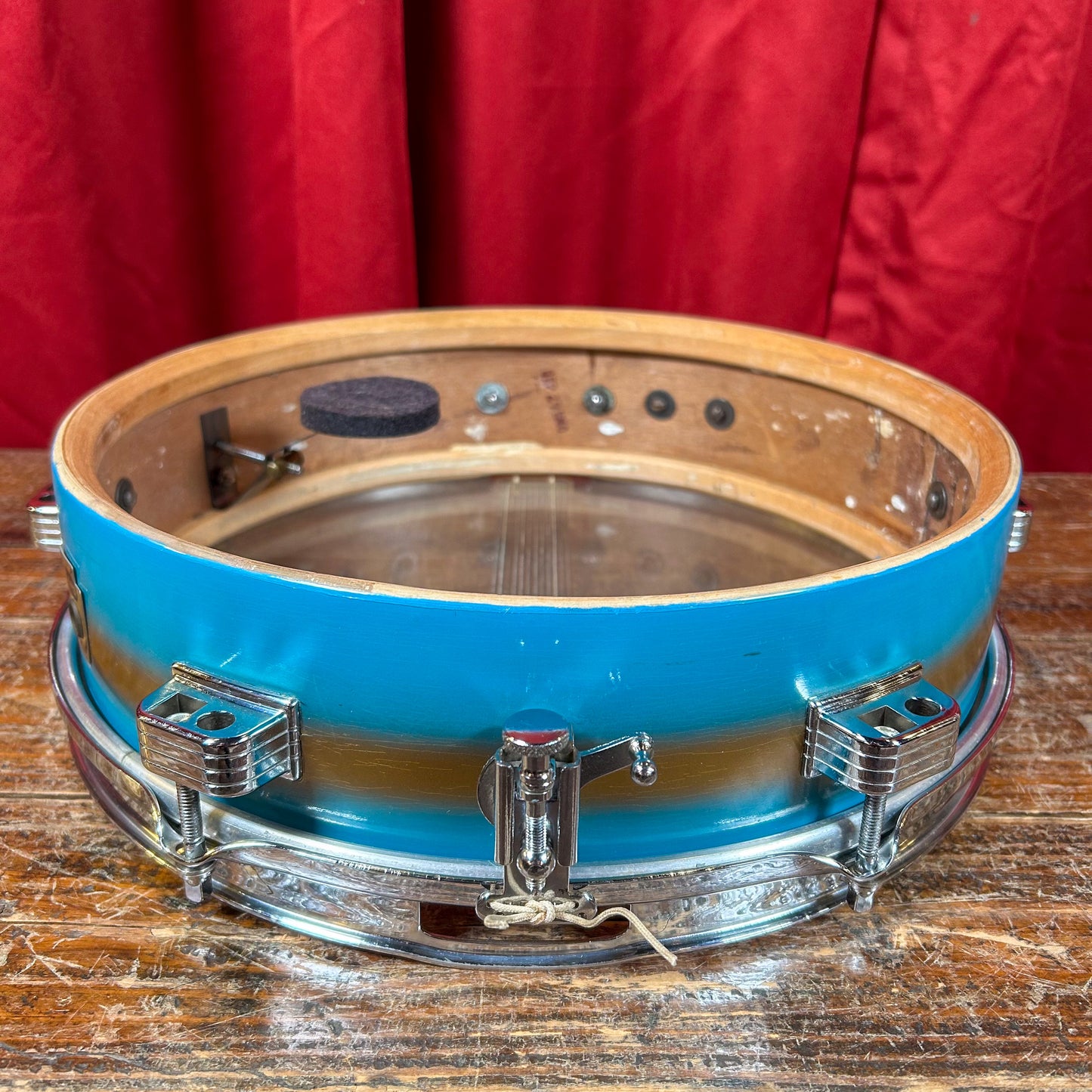 1960 Ludwig 3x13 Be-Bop Jazz Combo Trans Badge Snare Drum Baby Blue/Gold Duco