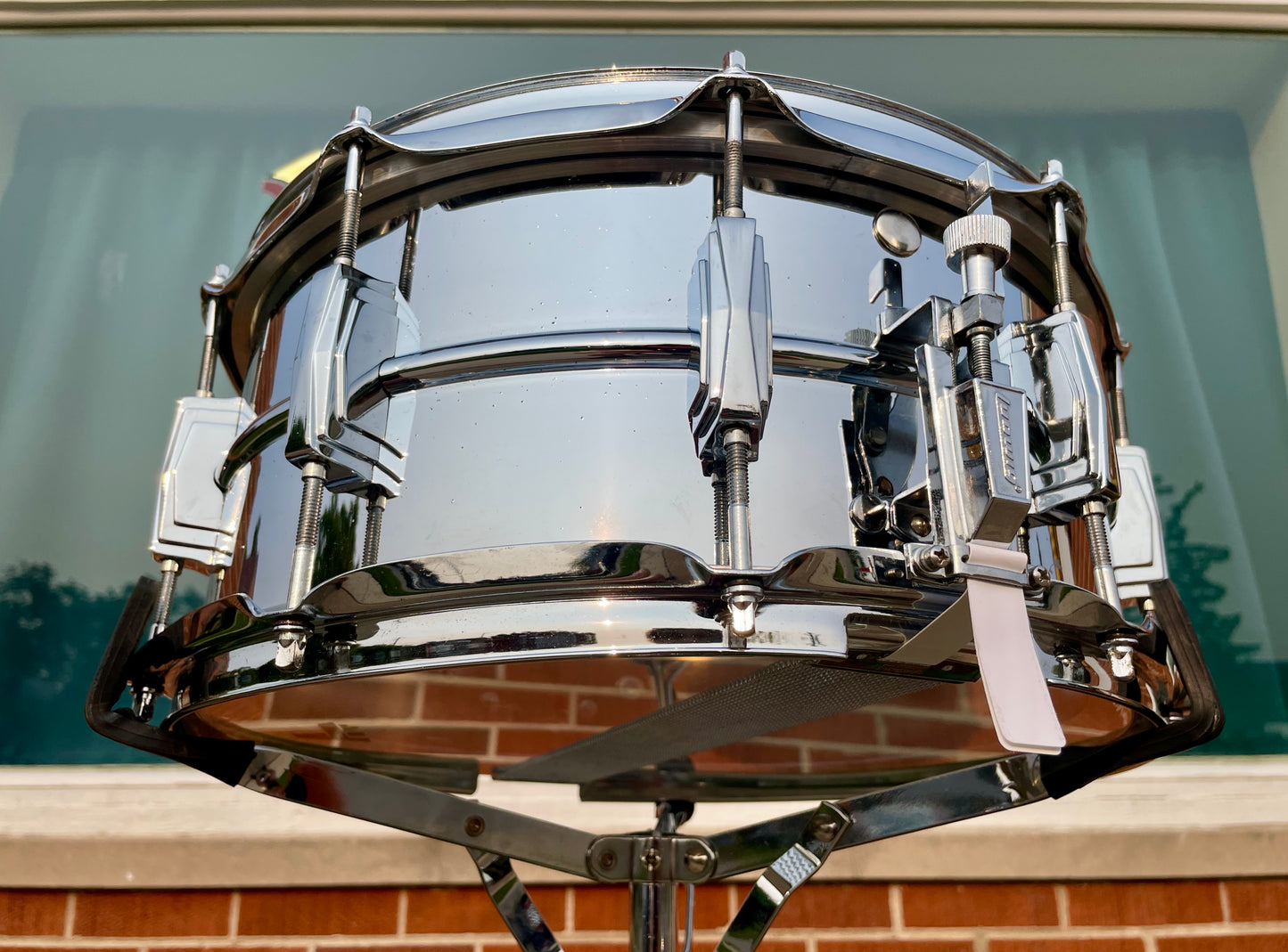 1980s Ludwig 6.5x14 Super Sensitive to Supraphonic Conversion Snare Drum Early Monroe