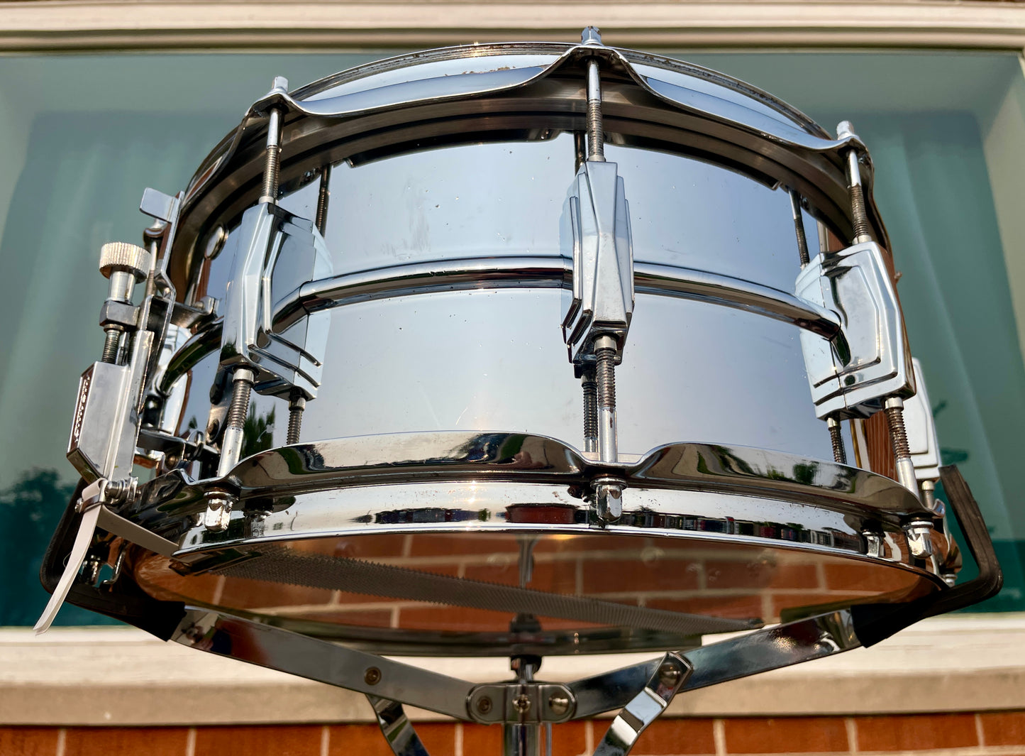 1980s Ludwig 6.5x14 Super Sensitive to Supraphonic Conversion Snare Drum Early Monroe