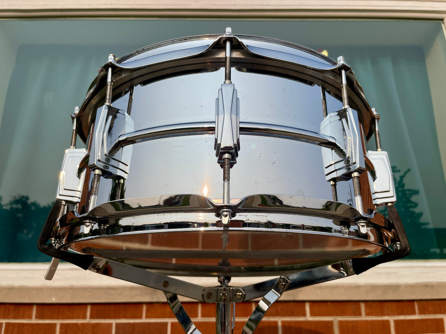 1980s Ludwig 6.5x14 Super Sensitive to Supraphonic Conversion Snare Drum Early Monroe