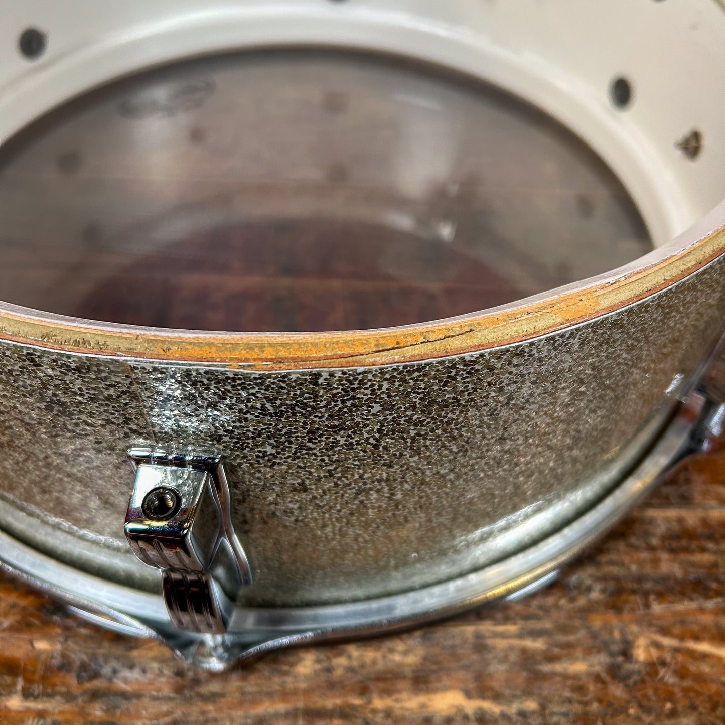 1960s Ludwig 5x14 Pioneer No. 491 Snare Drum Silver Sparkle
