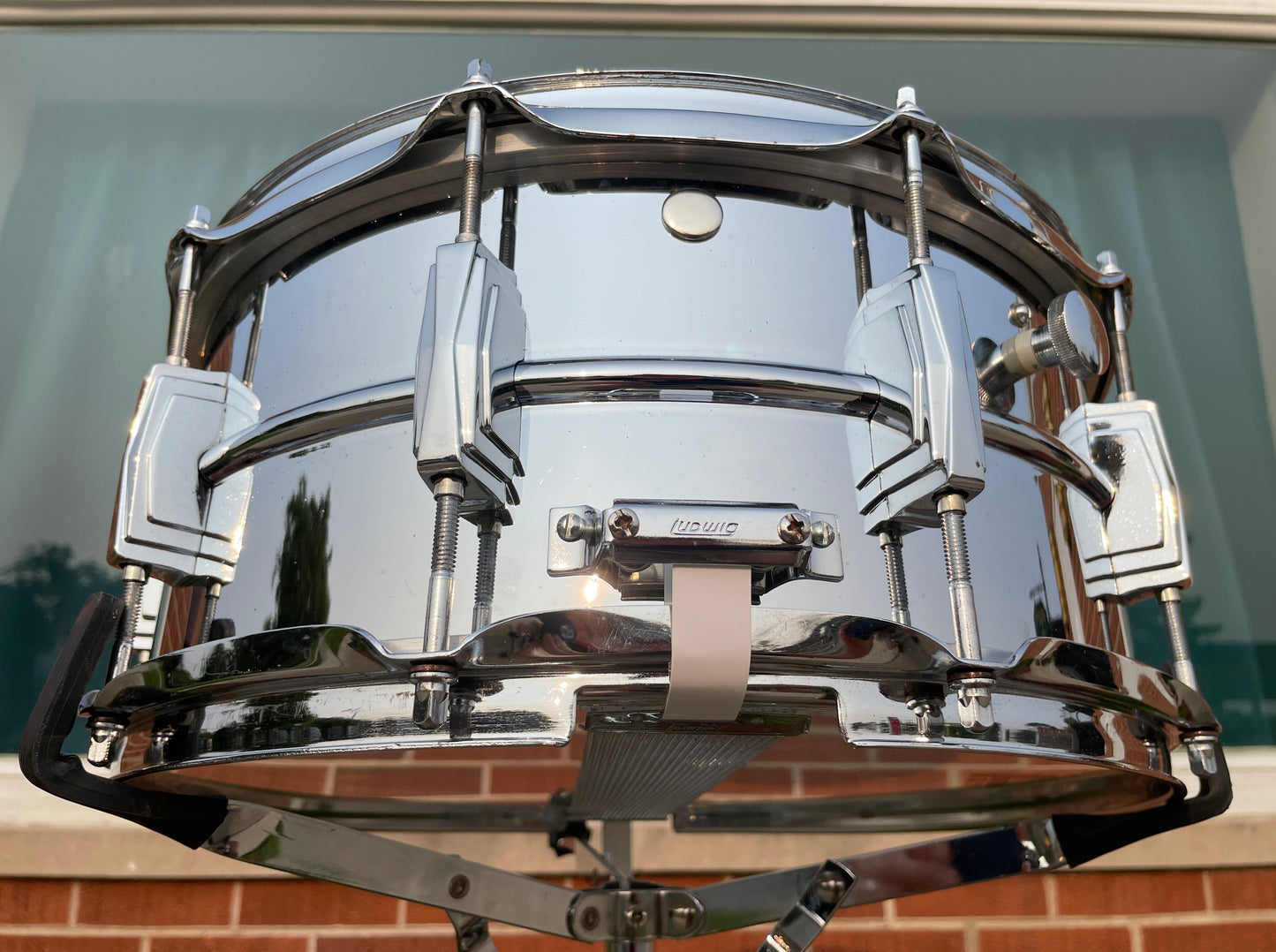 1980s Ludwig 6.5x14 Super Sensitive to Supraphonic Conversion Snare Drum Early Monroe