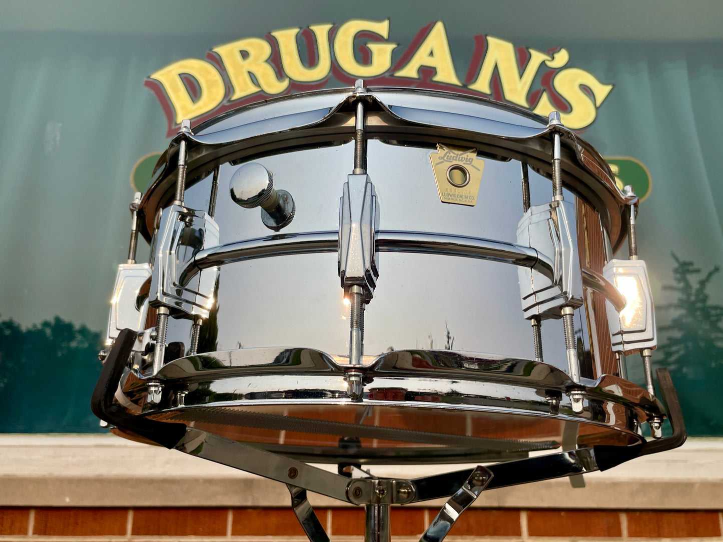 1980s Ludwig 6.5x14 Super Sensitive to Supraphonic Conversion Snare Drum Early Monroe